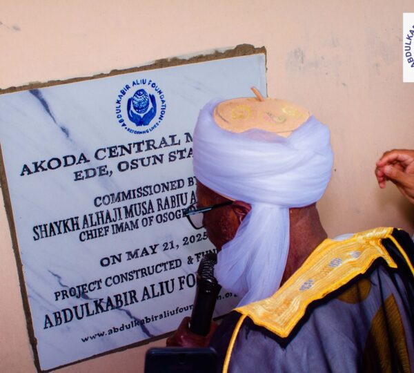  AAF unveils mosque in Akoda, Ede Land, Osun State