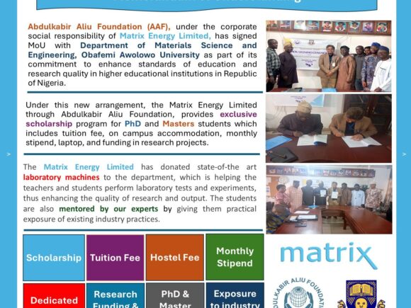 AAF Signs MoU with the Department of Materials Science and Engineering (MSE) at Obafemi Awolowo University